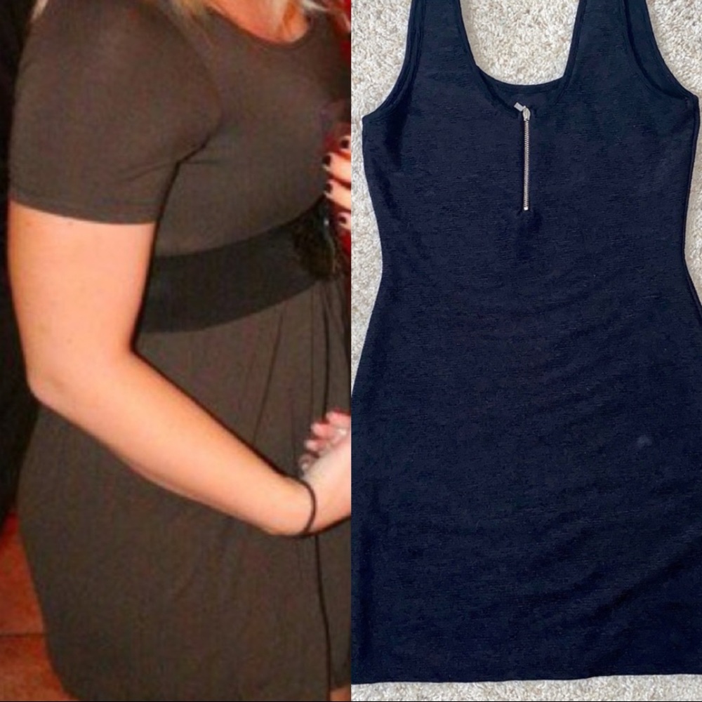 Forever 21 Hunter Green Dress & Black Fitted Dress